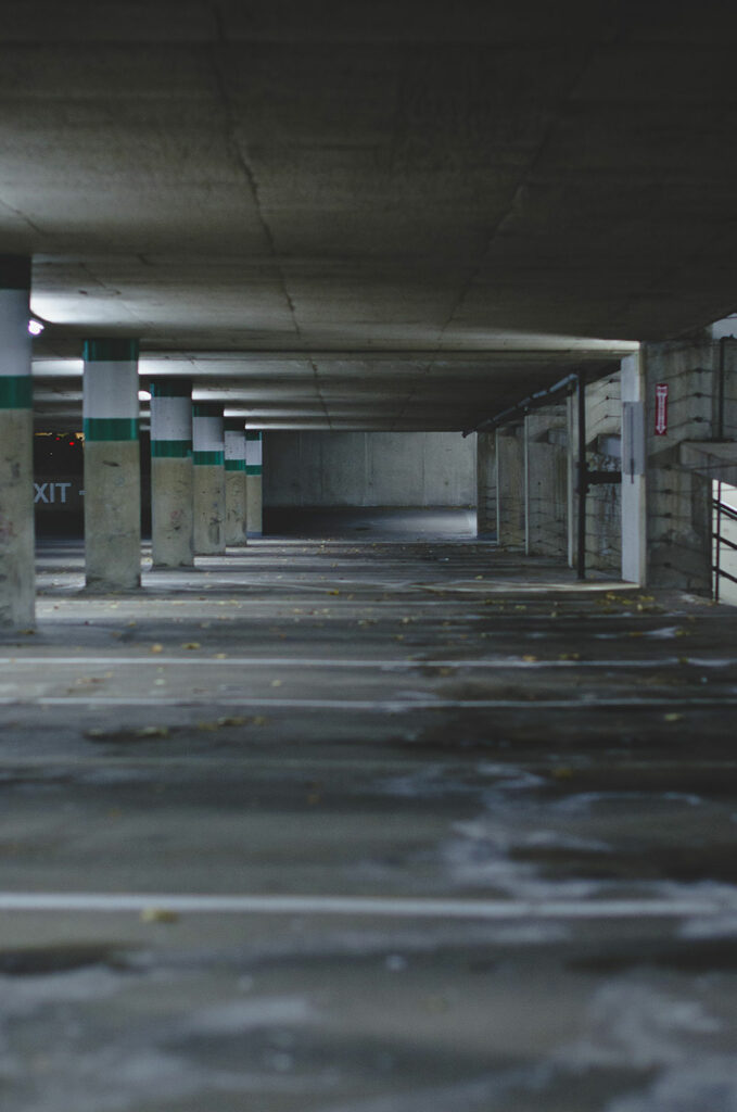 Dirty parking garage needs presure wash