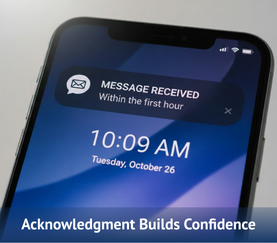 Clean Advantage Prompt Response Communications First Hour Acknowledgment