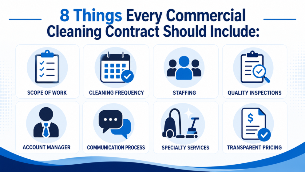 Clean Advantage Info Graphic "8 Things Every Commercial Cleaning Contract Should Include