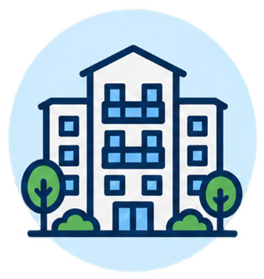 clean advantage icon residential building